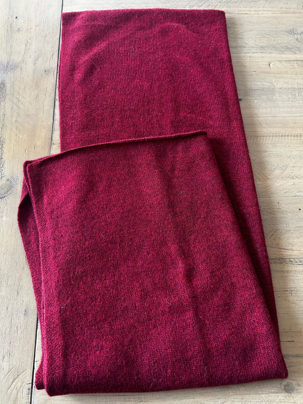 LEMON Wool and Cashmere scarf, Berry Red, OS